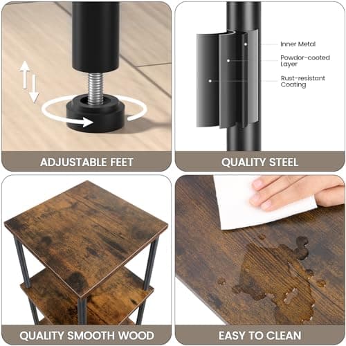 Industrial 5-Tier Square Shelf Stand Display Rack for Living Room, Home Office, Kitchen