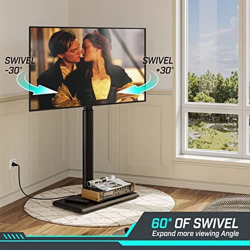GREENSTELL Height Adjustable TV Stand with Power Outlet