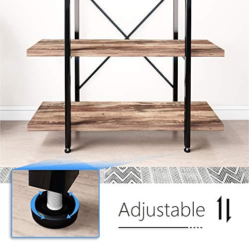 Vintage Brown 3-Tier 45MinST Industrial Bookcase