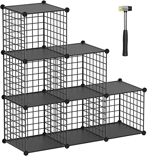 TUMUCUTE Metal Wire Cube Organizer, 12-Cube Storage Shelves for Bedroom, Living Room, Office