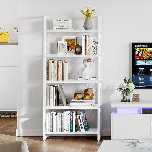 YITAHOME Modern 6 Tier Bookshelf for Living Room, Black