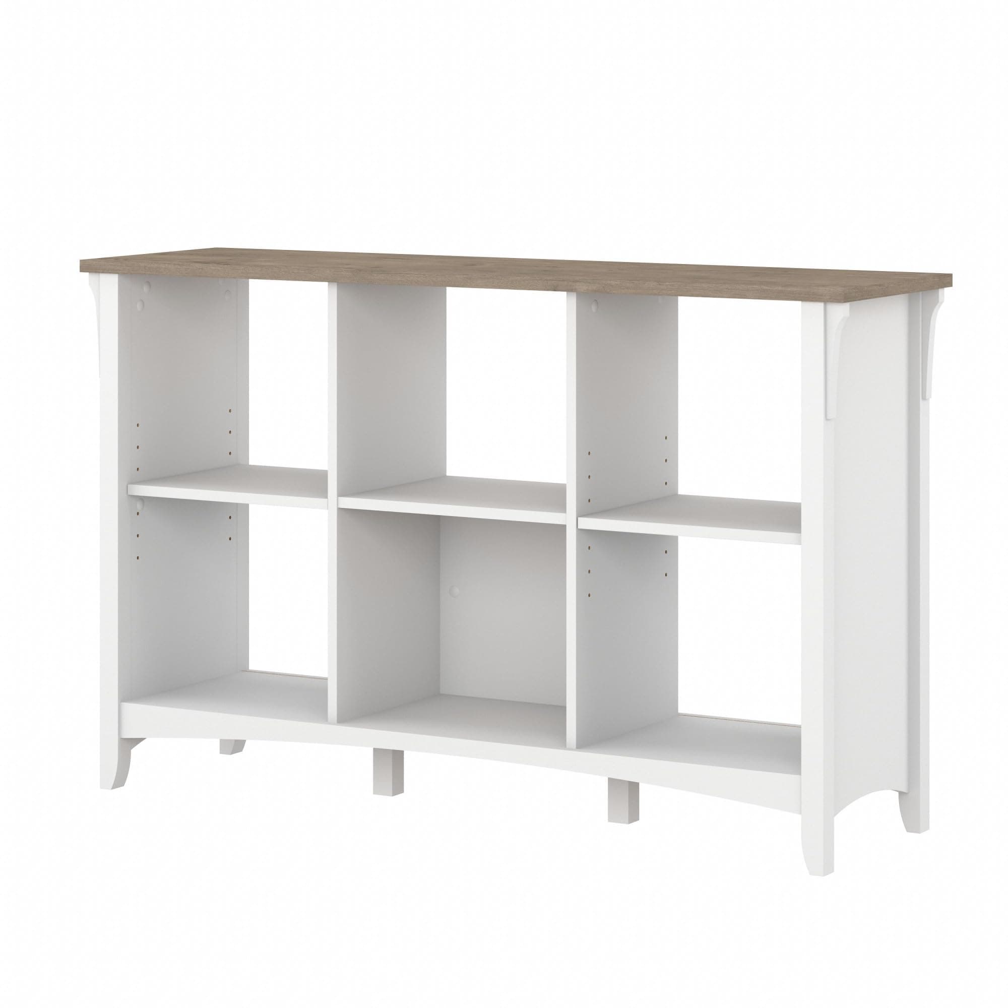 Bush Furniture Salinas 6 Cube Organizer - Pure White & Shiplap Gray