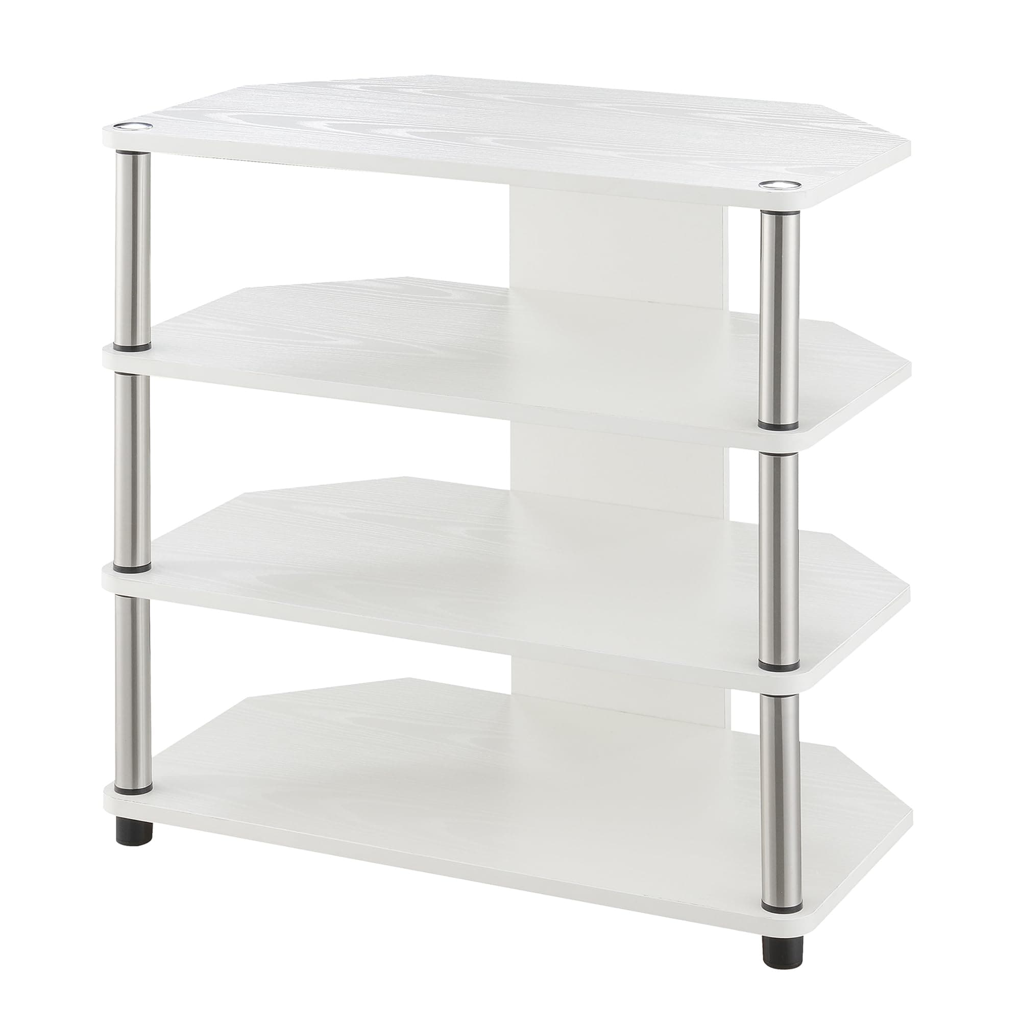 Designs2Go Corner TV Stand - 4-Tier 23.75" TV.CENTER, White