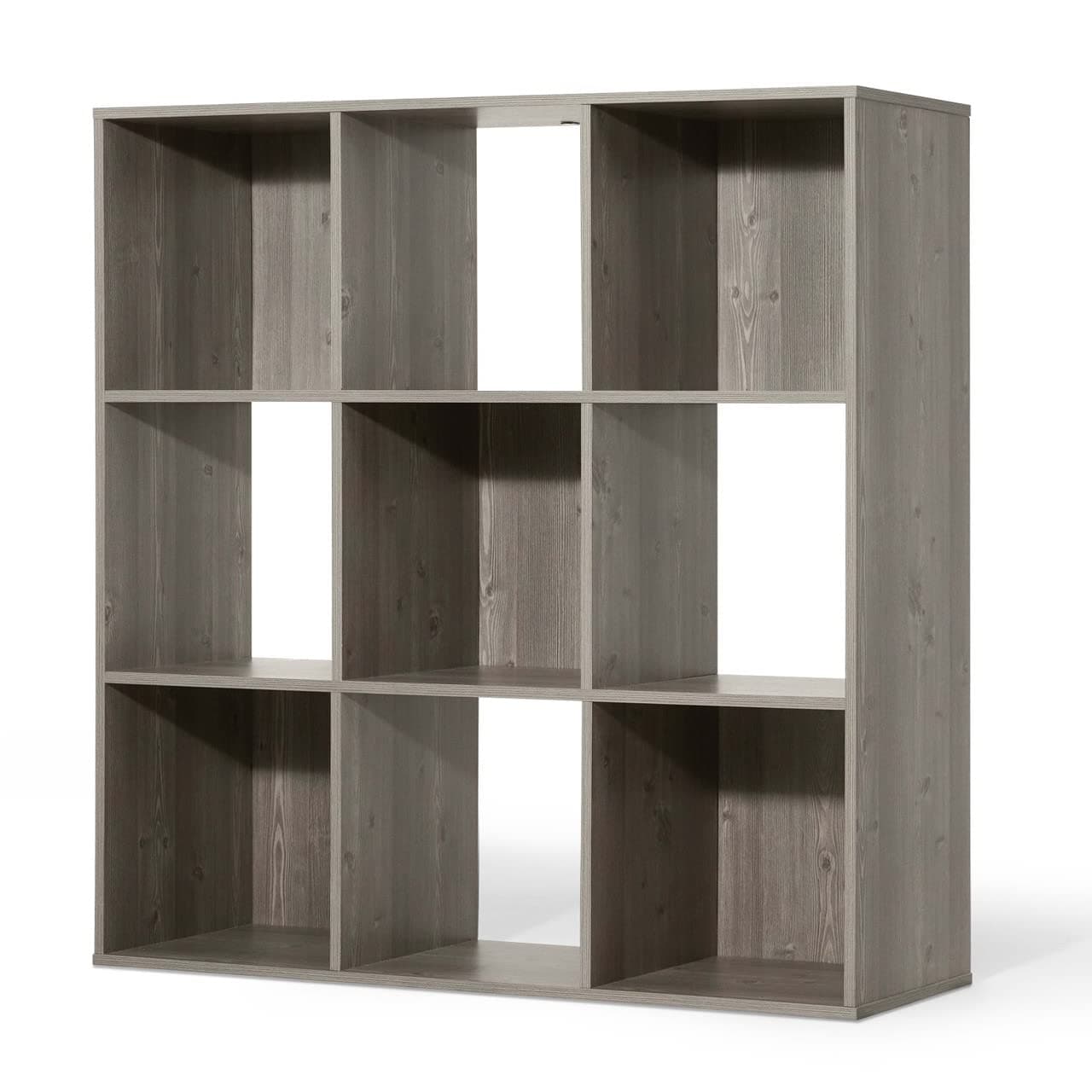 CAPHAUS Rustic Grey Oak 11-Inch Cube Storage Organizer Shelf, 6-Cube / 8-Cube / 9-Cube