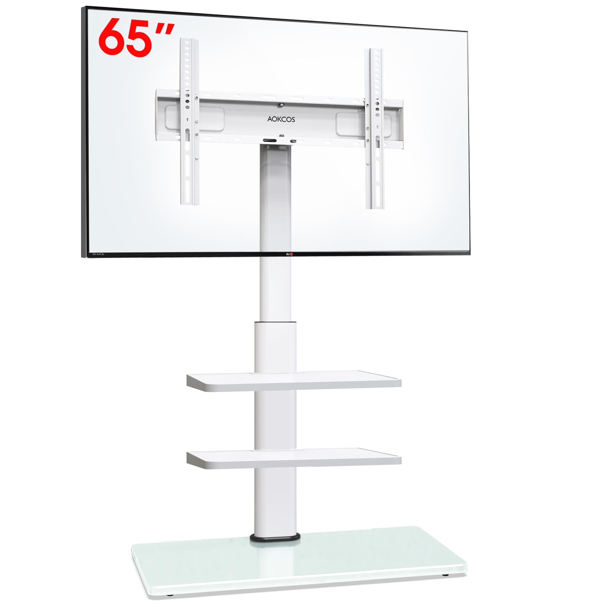 8 Level Adjustable Swivel TV Stand for 32-65" TVs, MAX VESA 400x400mm
