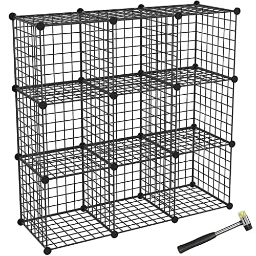 TUMUCUTE Metal Wire Cube Organizer, 12-Cube Storage Shelves for Bedroom, Living Room, Office