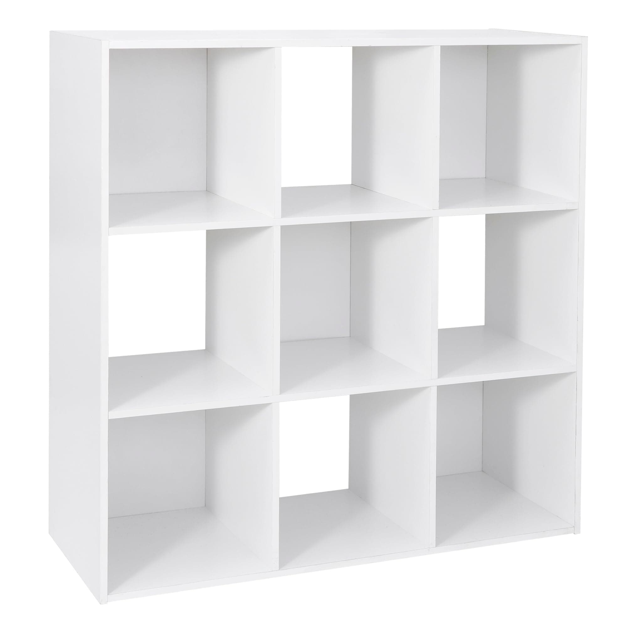 9 Cube Storage Organizer, White: Wooden Shelf W/ Removable Panels for Home, Office