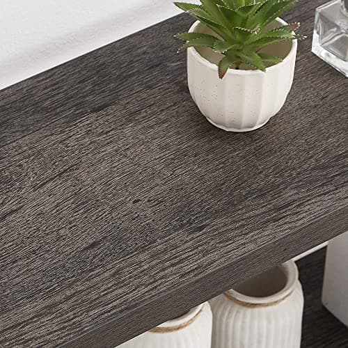 Excefur Vintage 3-Tier Grey Wood and Metal Bookshelf