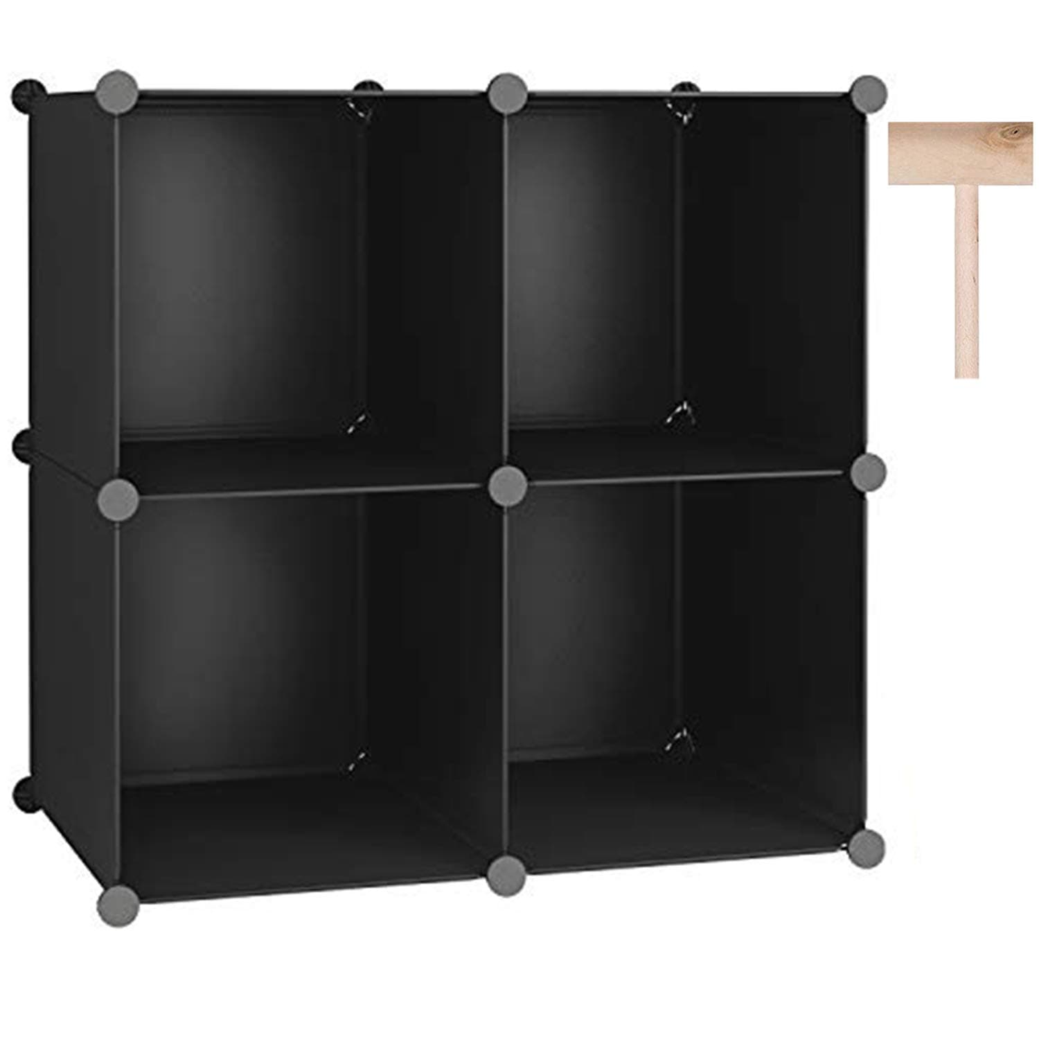 C&AHOME Cube Storage Organizer, 4-Cube Shelves, Black SHS04A