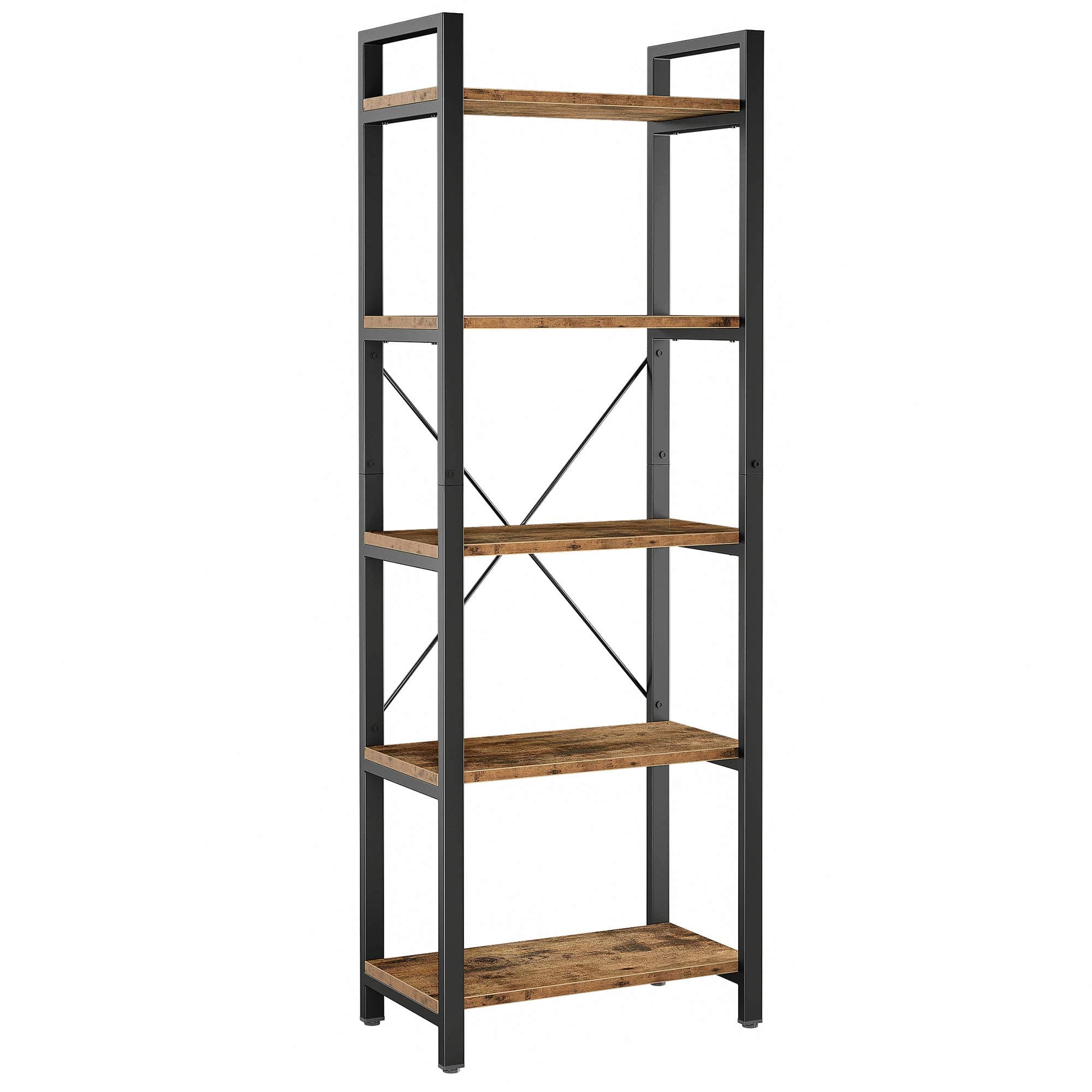 IRONCK 5-Tier Vintage Industrial Bookshelf 110 lbs Home & Office Decor