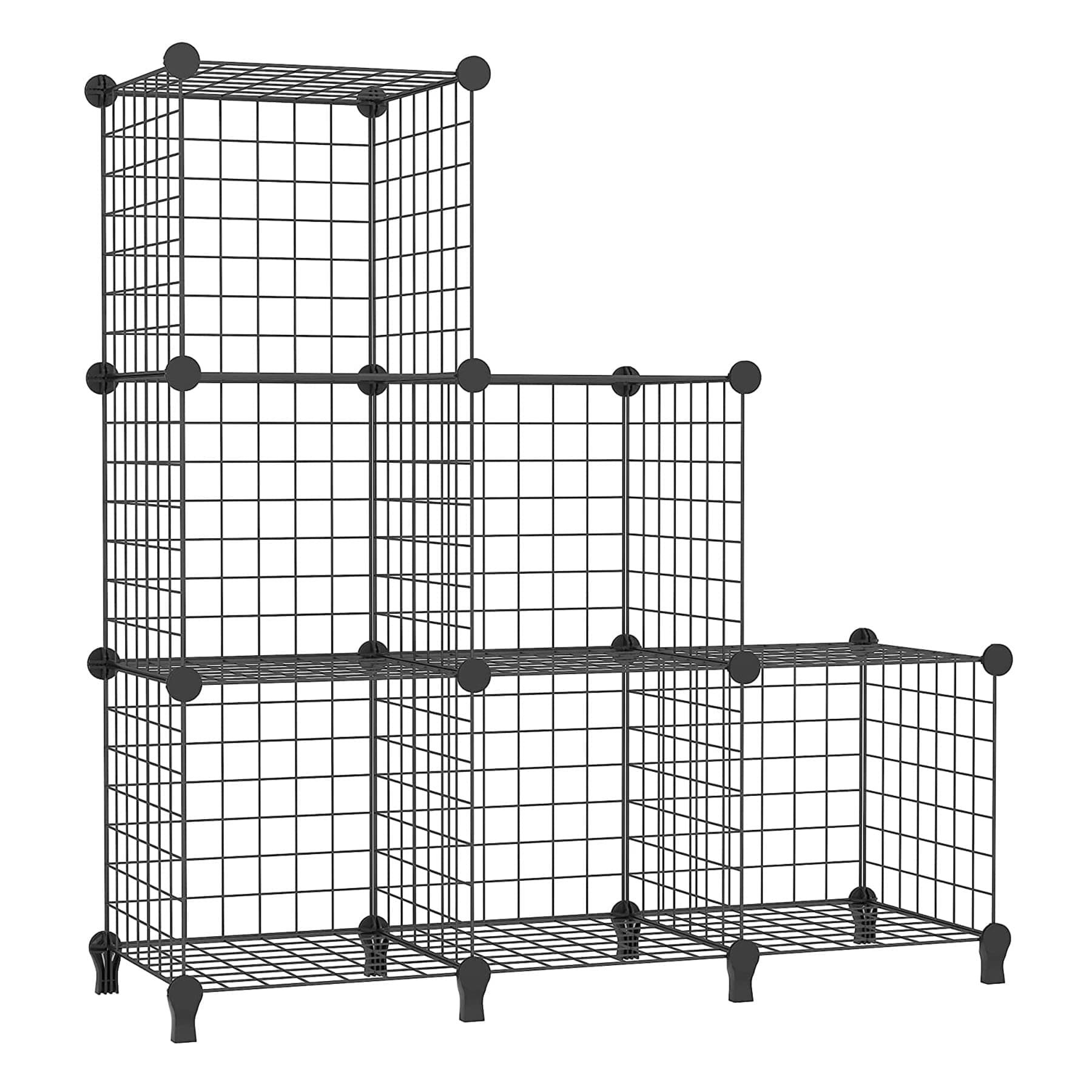 AWTATOS Black Metal 6 Cube Storage Shelves, Closet Organizer for Home Office Closet