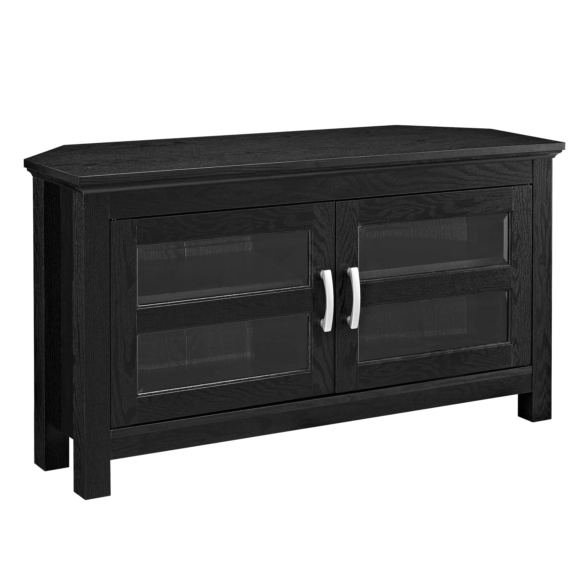 Walker Edison Black 44" 2 Door TV Stand 48" TV Corner Cabinet Living Room Storage