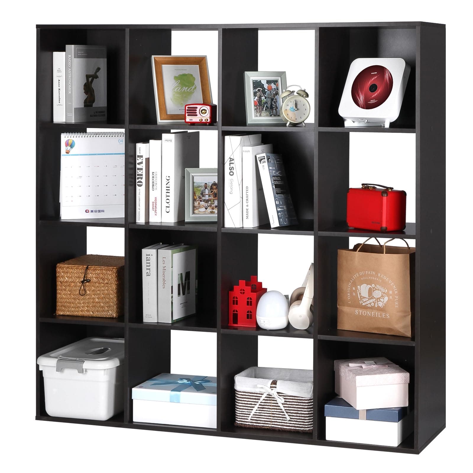 PACHIRA 16 Cube Closet Cabinet, Dark Brown Storage Rack