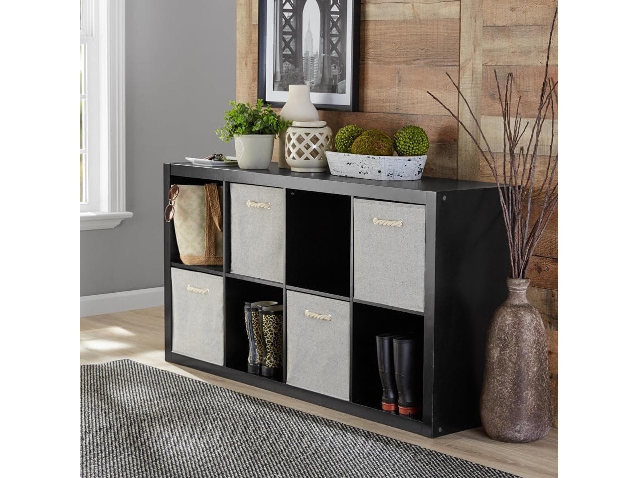Better Homes and Gardens Solid Black 8-Cube Organizer