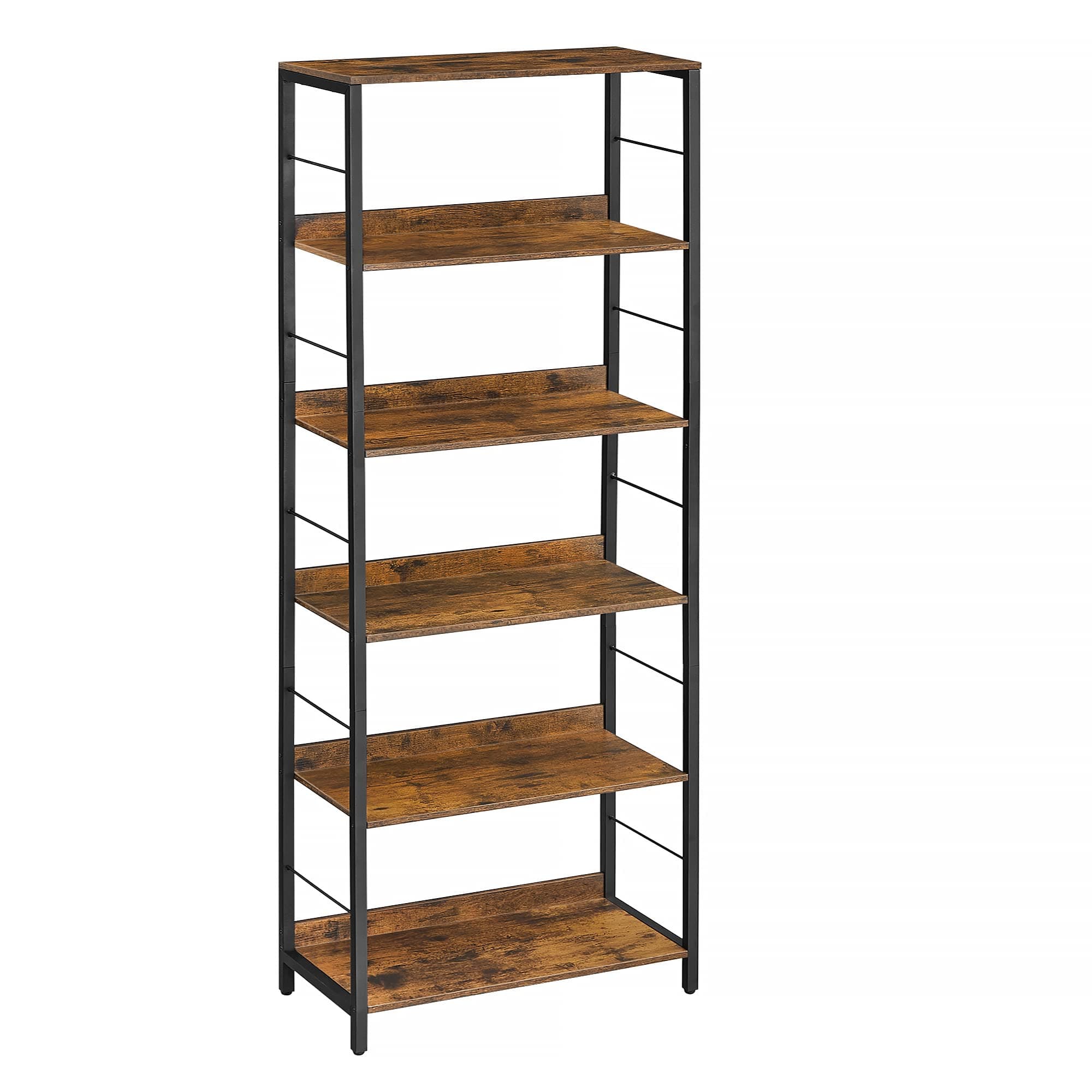 VASAGLE 6-Tier Industrial Bookshelf, Rustic Brown & Black for Living Room, Office ULLS118B01