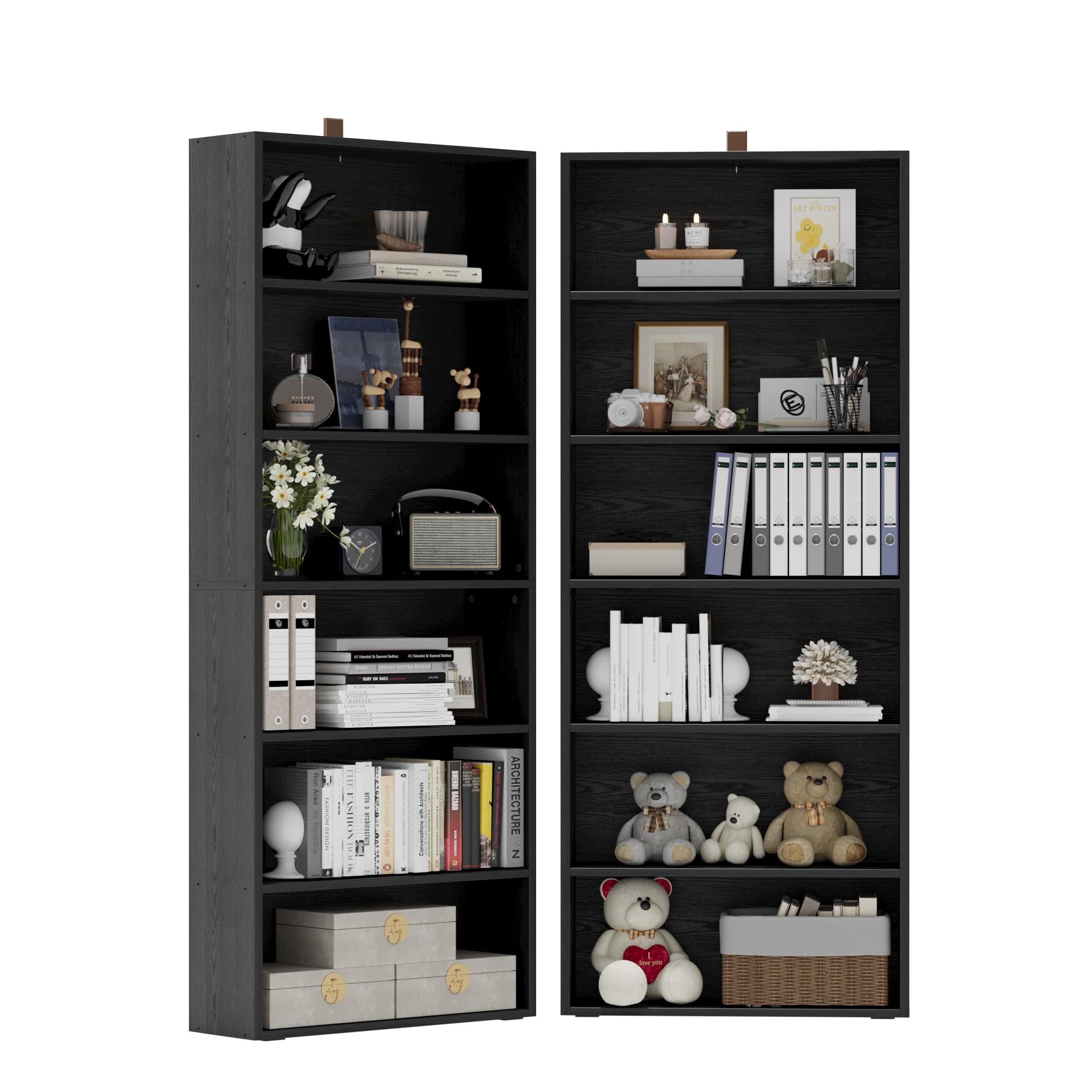 Ironck 6-Tier Floor Standing Bookcase 70" Tall Home Office and Living Room Furniture