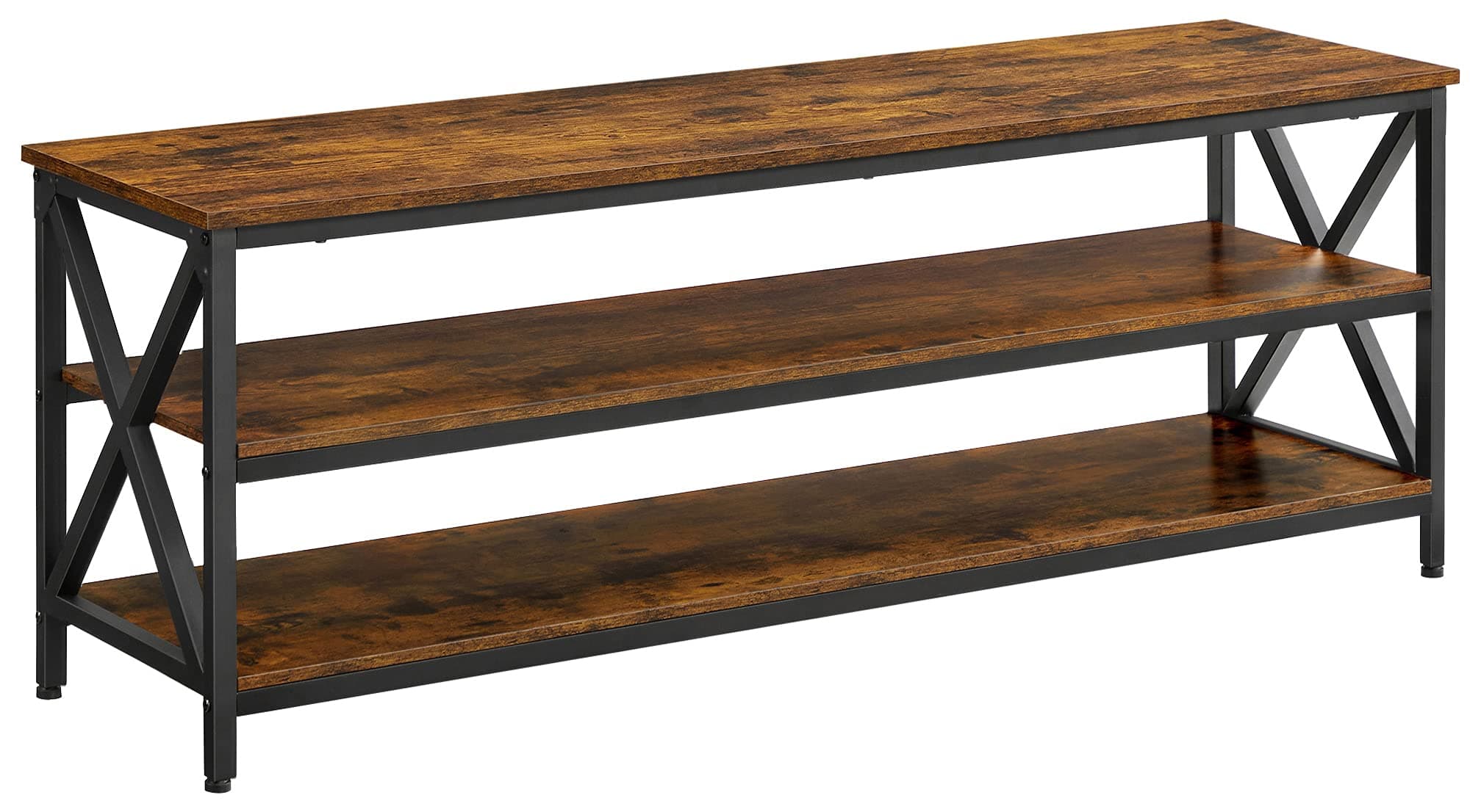 VASAGLE Rustic Brown & Black TV Stand TV Table ULTV100B01