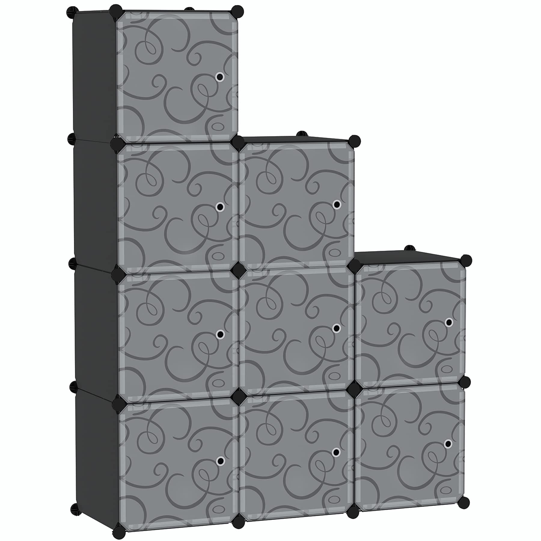 C&AHOME Cube Storage Organizer with Doors Black