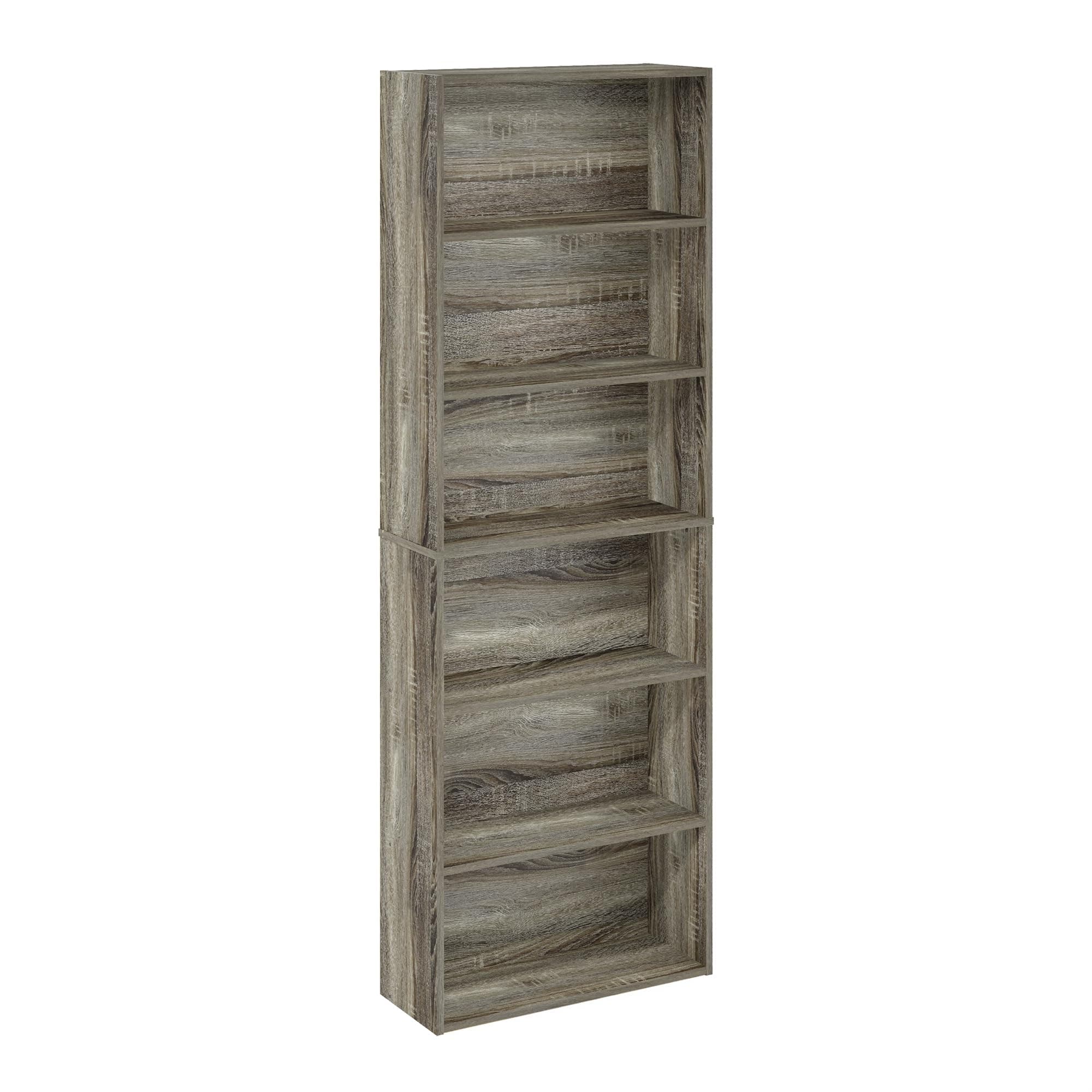 Furinno Jaya 6-Tier French Oak Free Standing Bookcase