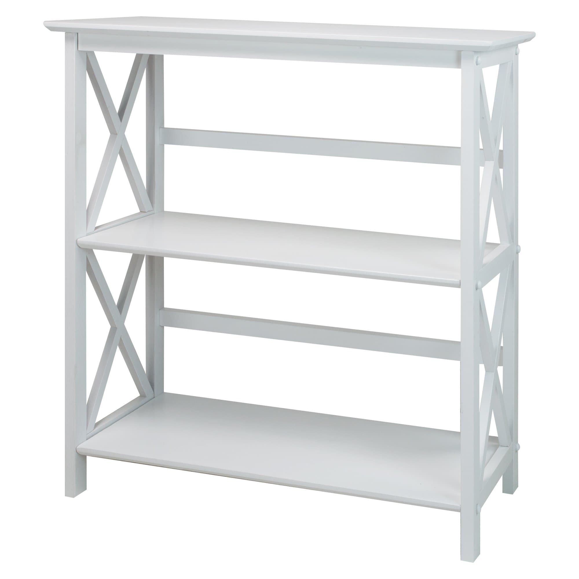 Mountego White 3-Shelf Casual Home Bookcase
