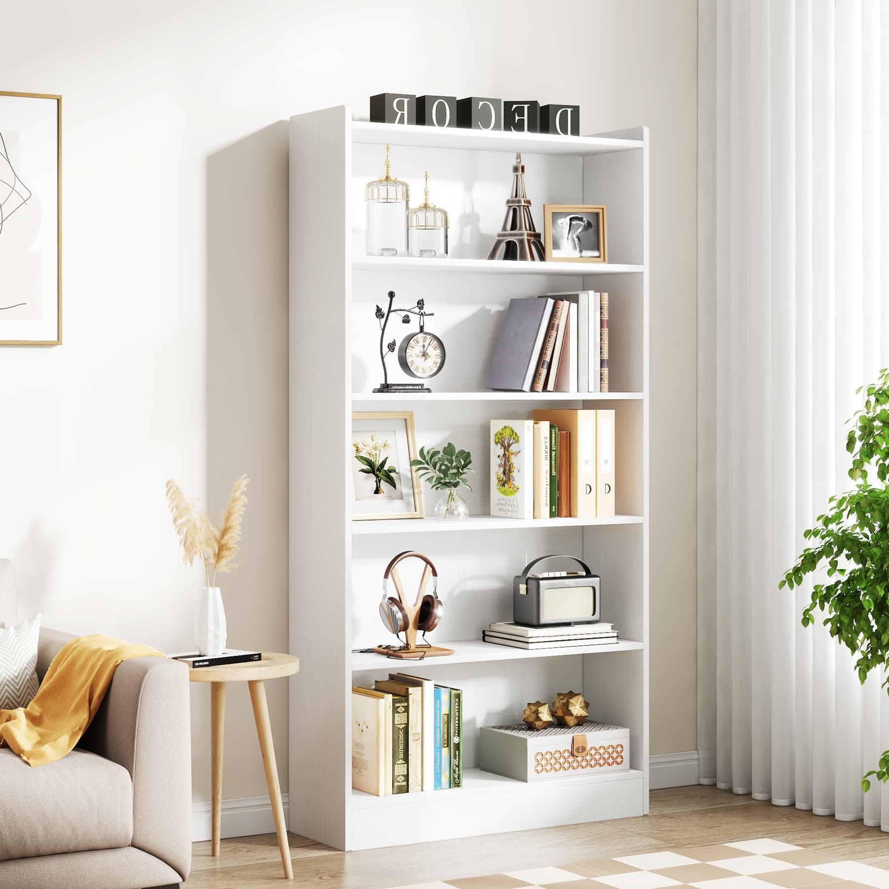 Tribesigns 6-Tier Tall Bookcase, 71" Floor Standing Bookshelf for Home Office, Living Room, Bedroom