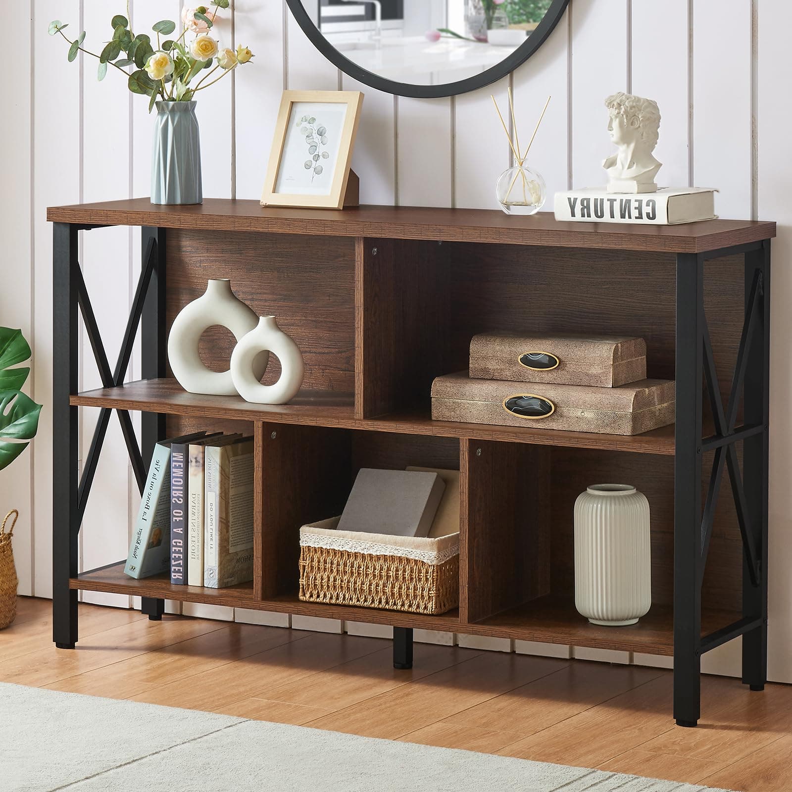 Rustic Cube Shelf Organizer for Living Room or Office