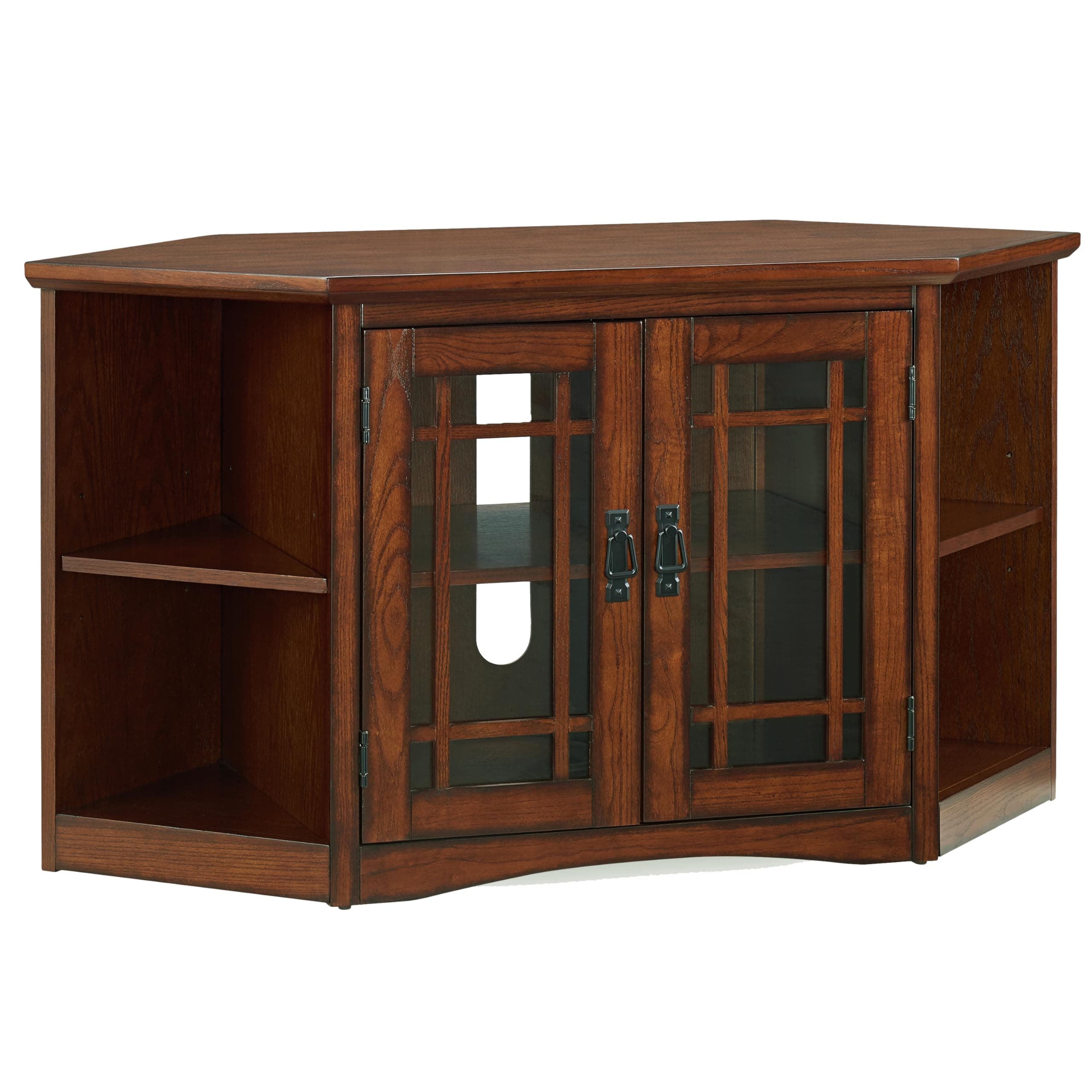 Leick Home 82287 Mission Oak Two Door TV Stand 50" TVs Living Room Storage