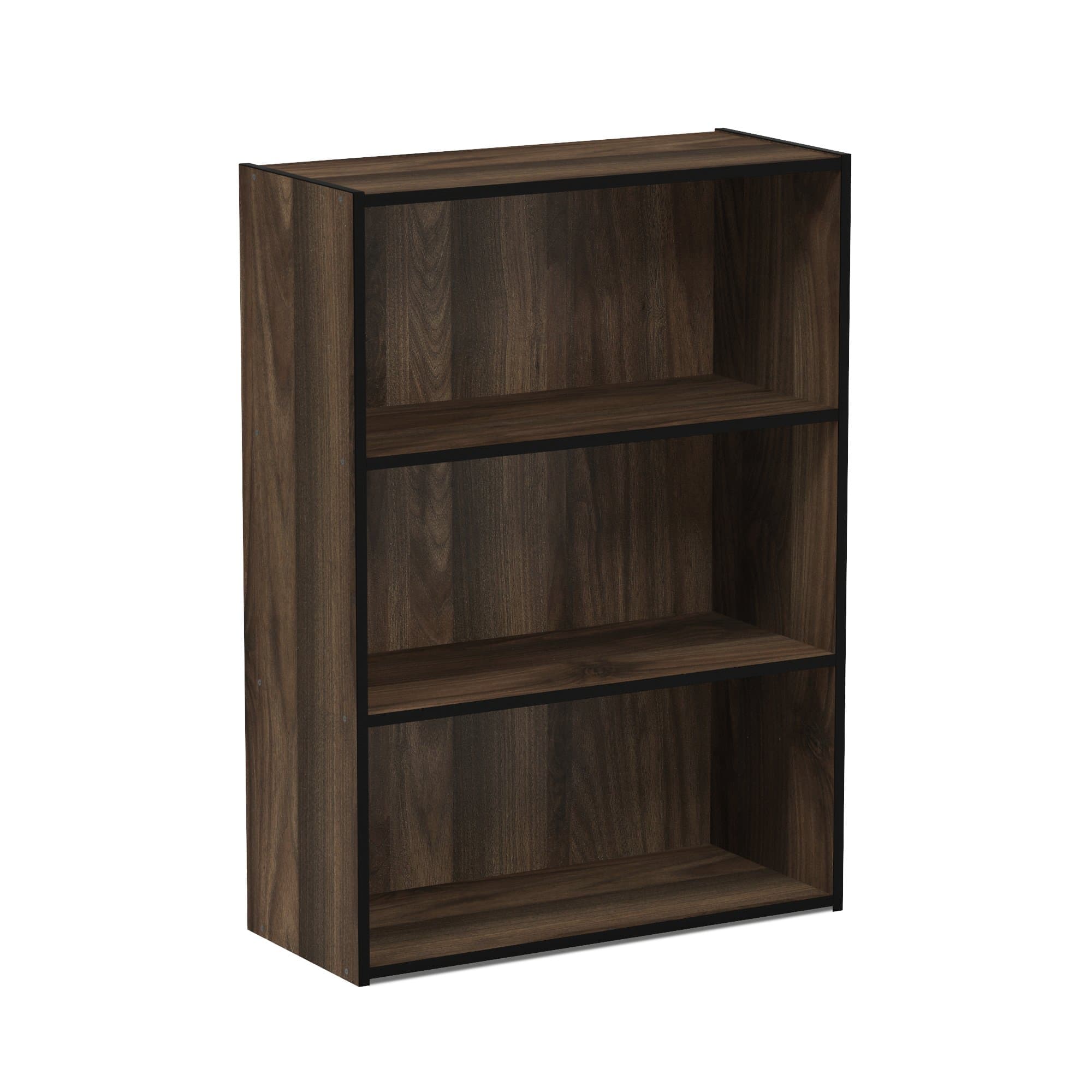Furinno Pasir 3-Tier Columbia Walnut Open Shelf Bookcase