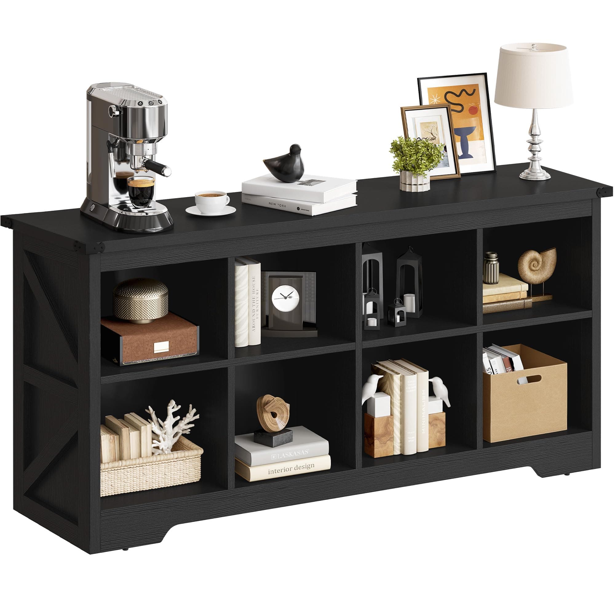 YITAHOME Horizontal Cube Storage Organizer Bookshelf, Black