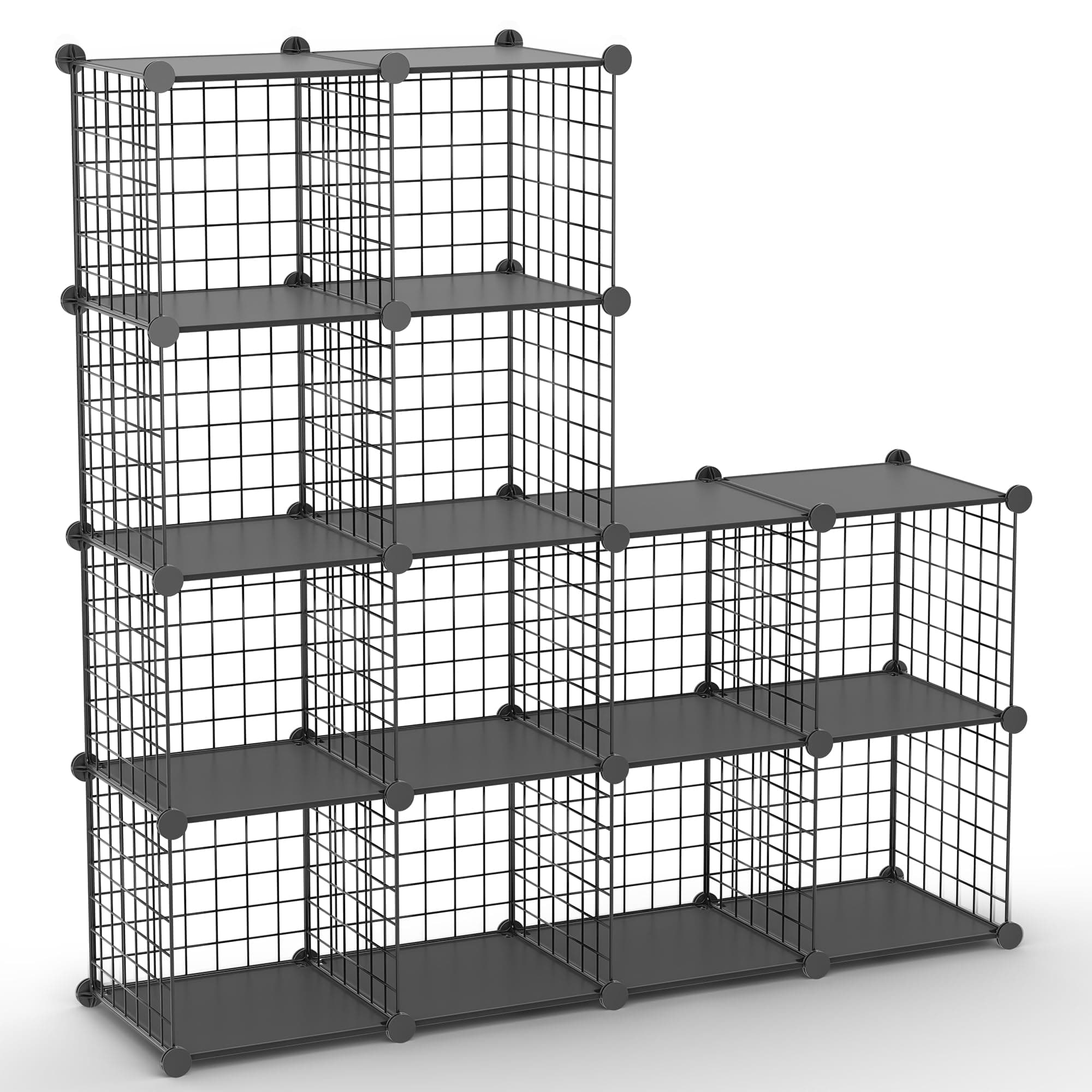 TUMUCUTE Metal Wire Cube Organizer, 12-Cube Storage Shelves for Bedroom, Living Room, Office