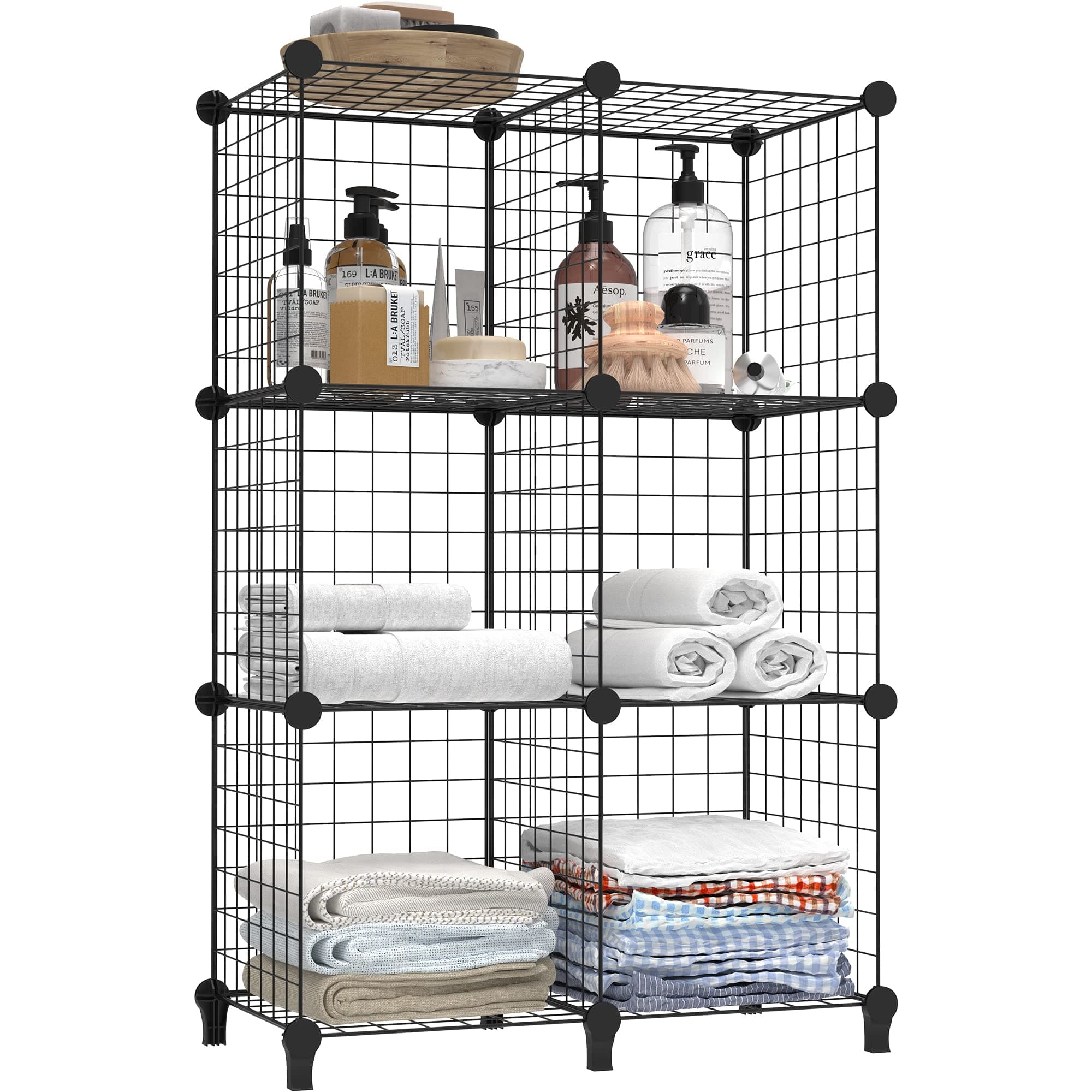 HOMIDEC Wire Cube Storage Shelves - Multi-Use Bookcase & Closet Organizer