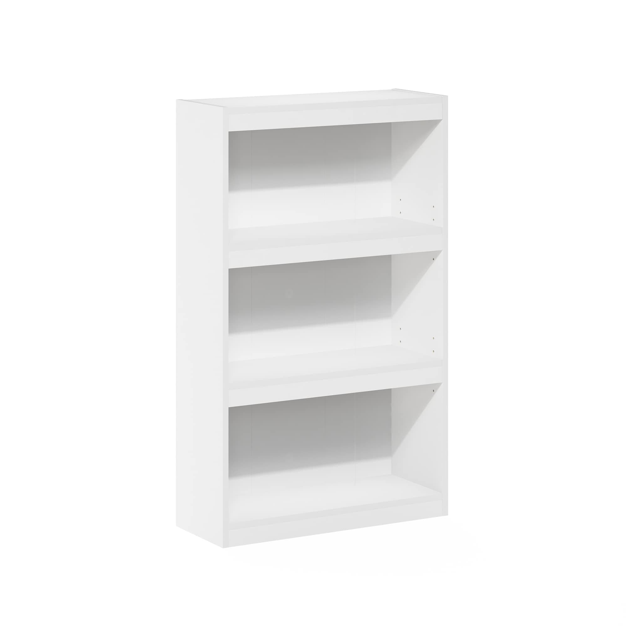 Furinno Jaya 3-Tier Adjustable White Bookcase