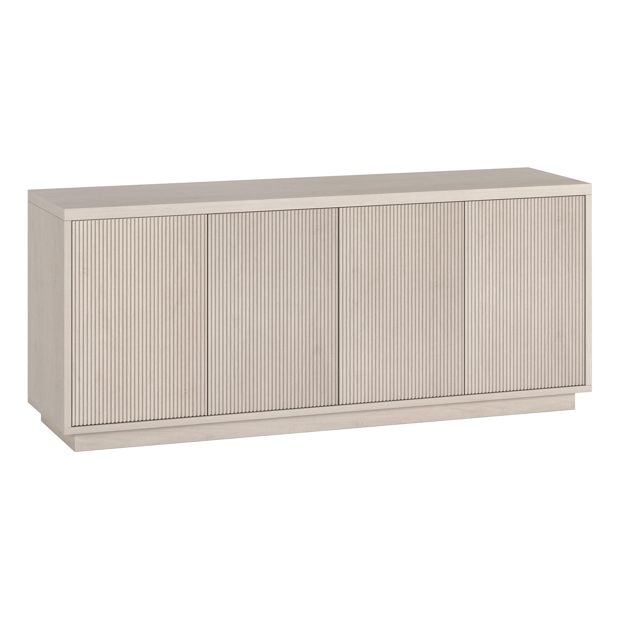 Henn&Hart Hanson Beech White TV Stand, 57" Wide